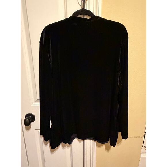 Notations Women’s Black 2 in 1 Black Velvet Cardigan Sheer Beaded Plus Sz 2X - Picture 6 of 9